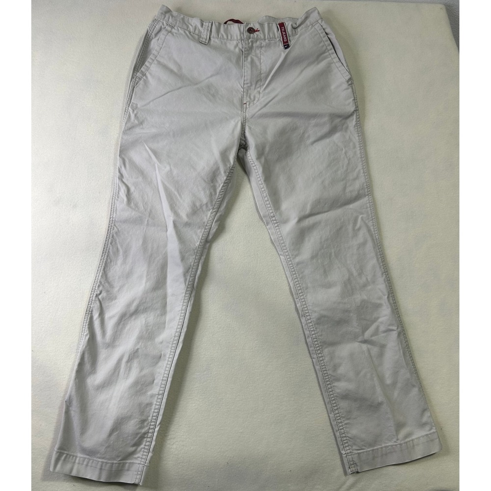 Tommy Hilfiger TH Jeans Mens Chino Pants Light Gray Straight Leg Flat Front
